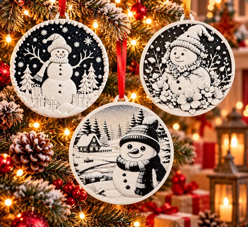 Décorations de sapin de Noël | Bonhommes de neige