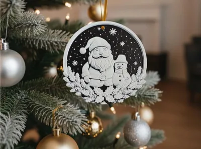 Décorations de sapin de Noël | Père Noël & scènes d'hiver