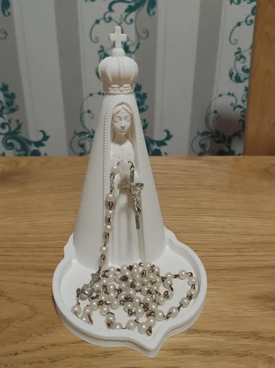 Porte-chapelet Vierge Marie avec plateau, décoration catholique pour coin prière, cadeau religieux