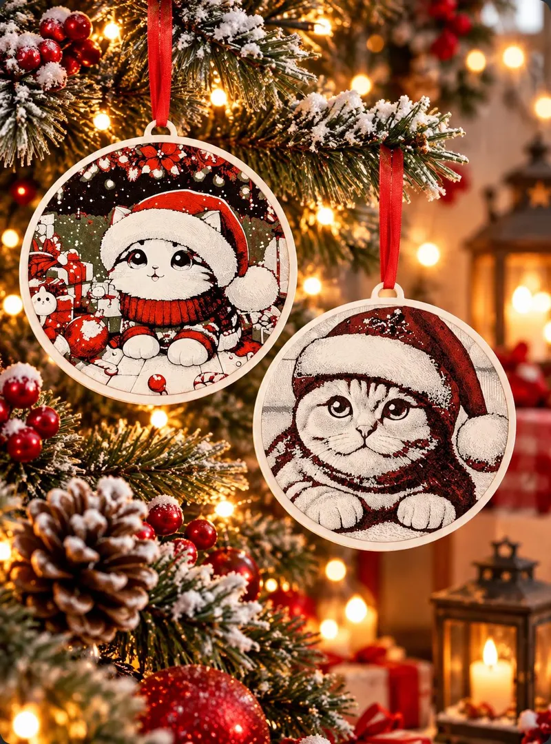 Décorations de sapin de Noël | Chats de Noël